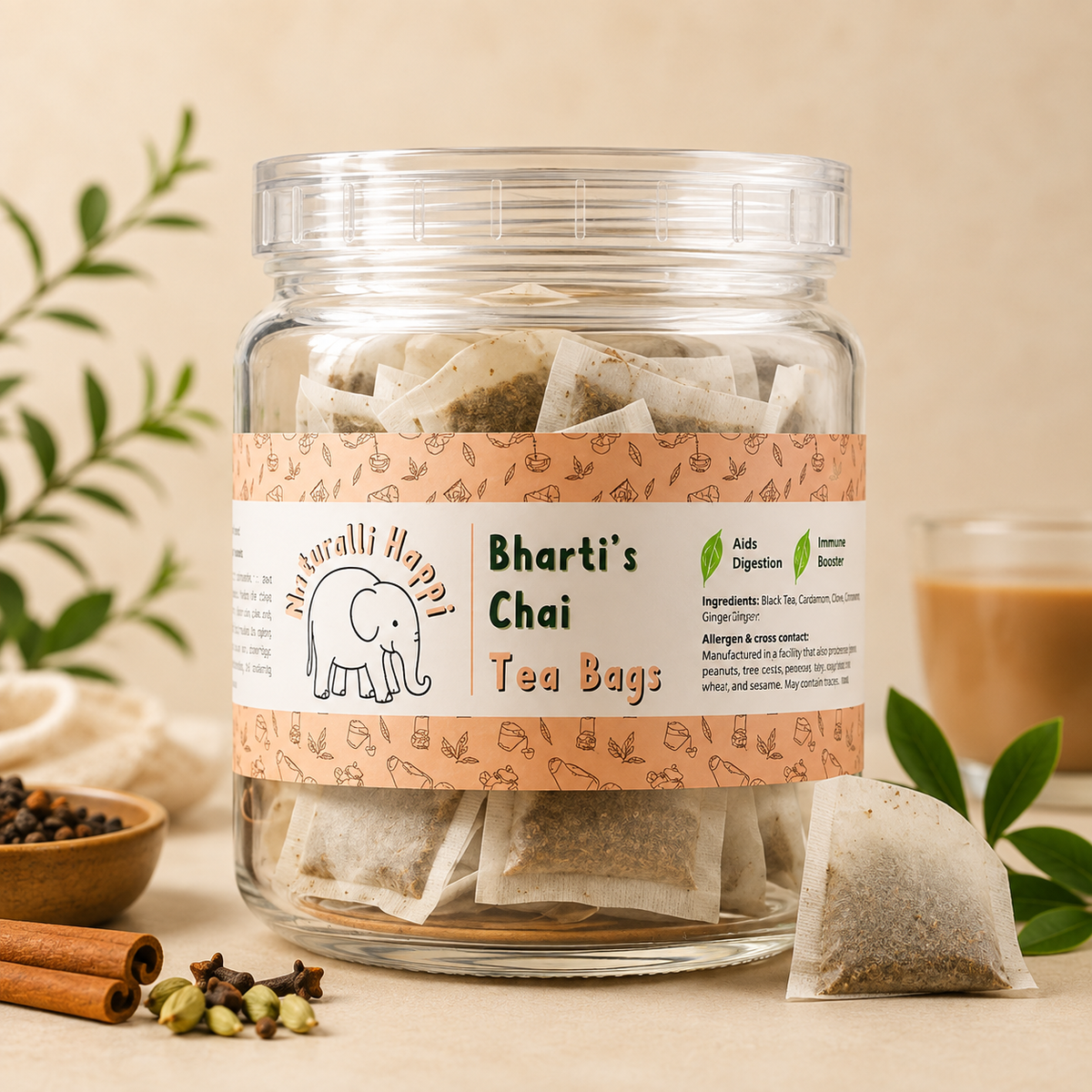 Naturalli Happi Bharti's Chai Tea Bags